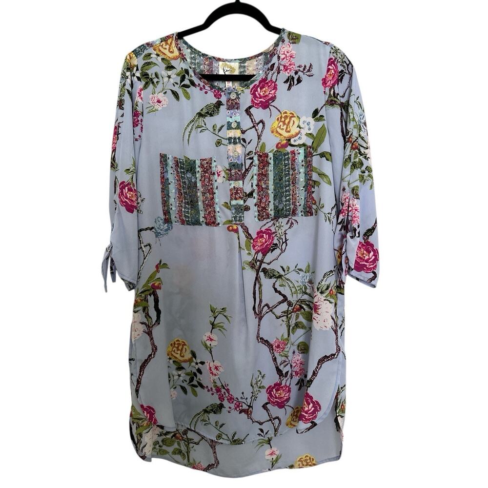 Anthropologie Fig and Flower Dress Women's Large Floral Beach Cover up Sho SizeM - Picture 2 of 8